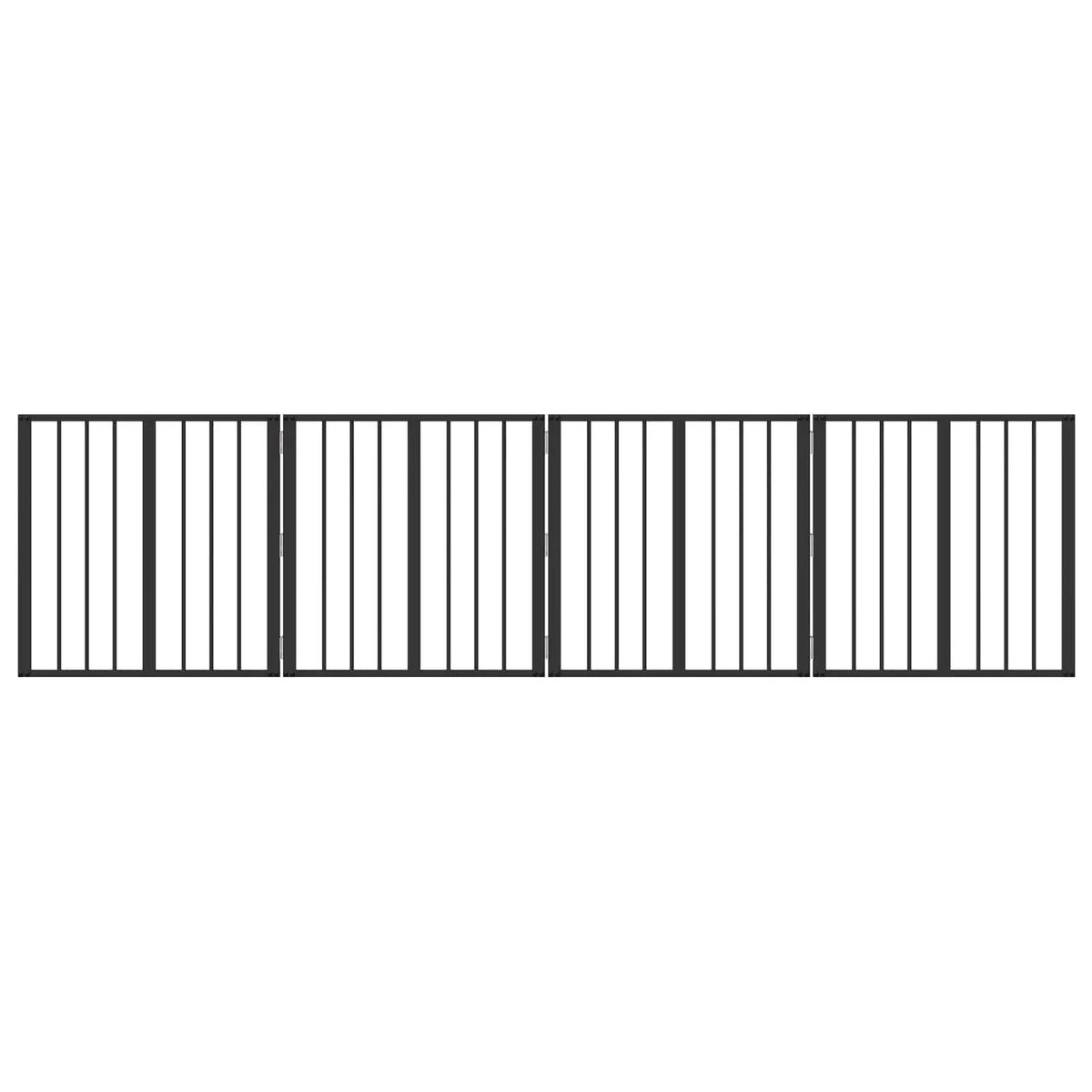 vidaXL Dog Gate 4 pcs Black 60 x 60 cm Galvanised Steel - from vidaXL