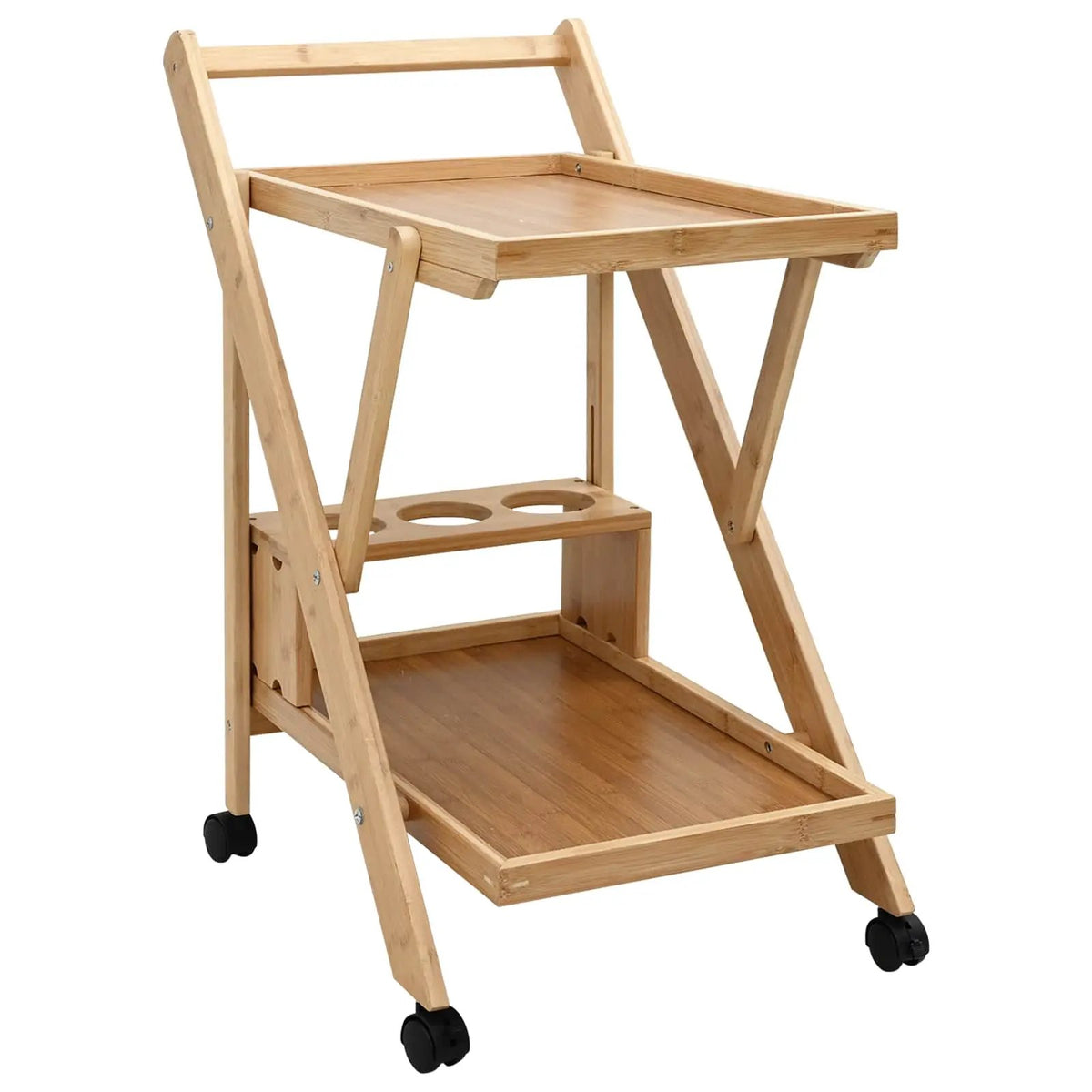 vidaXL Kitchen Trolley with Wheels Light Brown 65 x 40.5 x 76.5 cm - from vidaXL