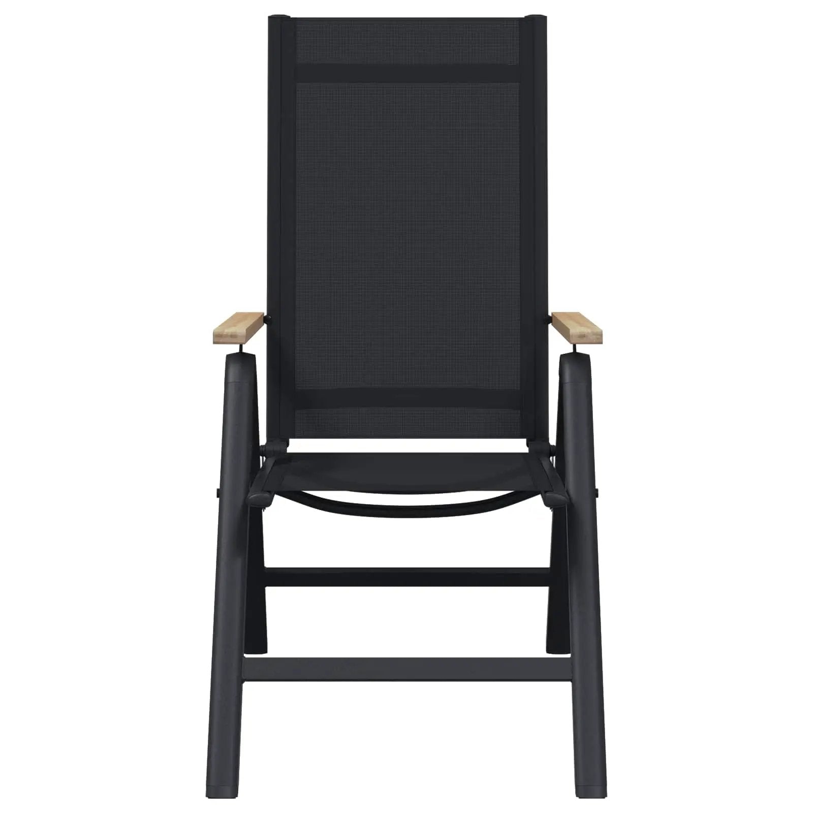 vidaXL vidaXL Reclining Garden Chairs 2 pcs Black 58 x 73 x 111.5 cm -