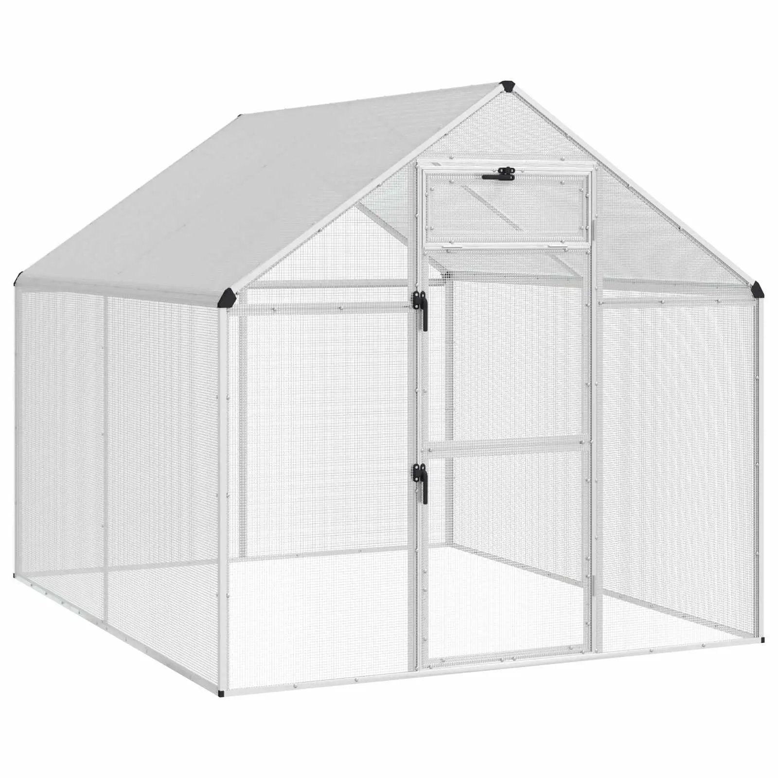 vidaXL vidaXL Bird Cage Silver 181.5 x 221 x 173.5 cm Welded Wire Mesh - Bird Cage