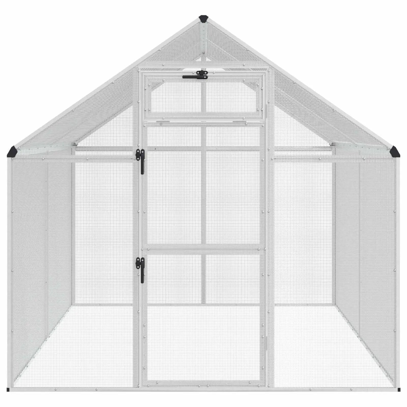 vidaXL vidaXL Bird Cage Silver 181.5 x 221 x 173.5 cm Welded Wire Mesh - Bird Cage