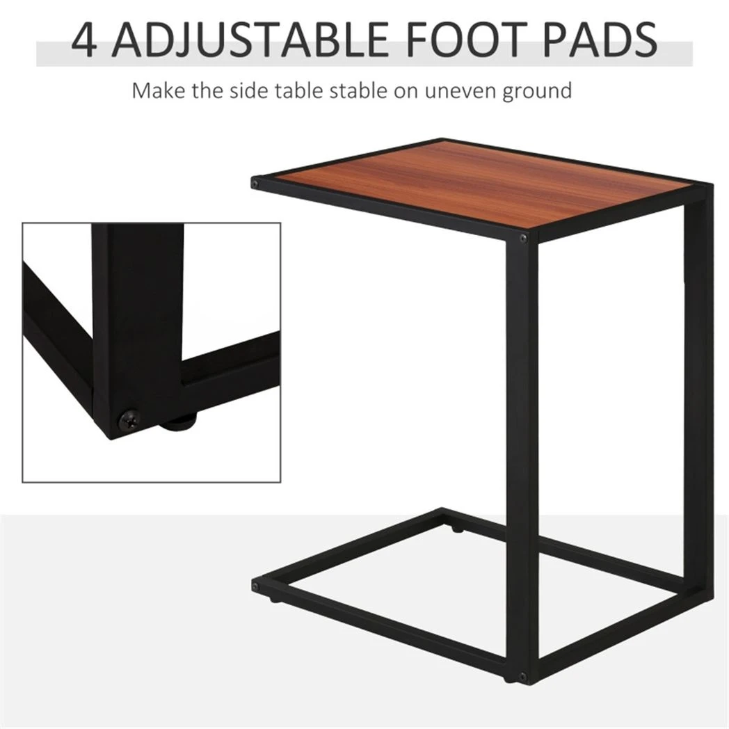N/A Premium C Shaped Side Table With Wood Top And Steel Frame Compact Size Under Sofa Clearance For Sofa Or Living Room - Coffee Table