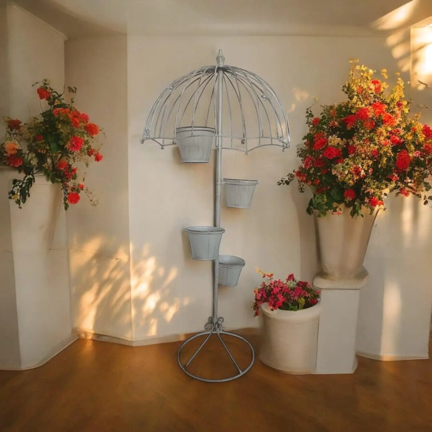 MSL 130CM CREAM METAL GARDEN PLANTER - Planters