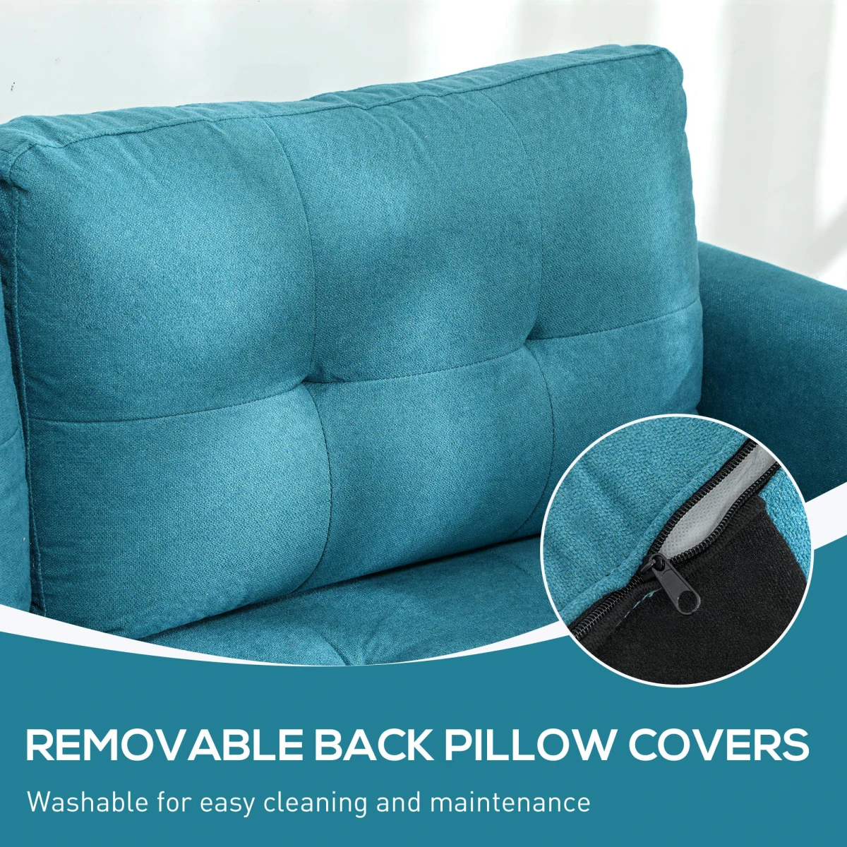 HOMCOM L Shaped Modular Sofa With Storage Light Blue - Sofa