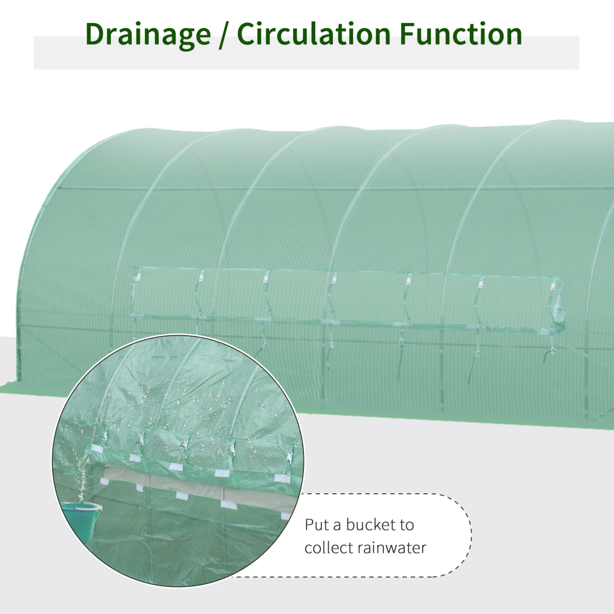 Outsunny Reinforced Walk In Polytunnel Greenhouse 6M By 3M Steel Frame Ideal For Year Round Gardeners - Greenhouse