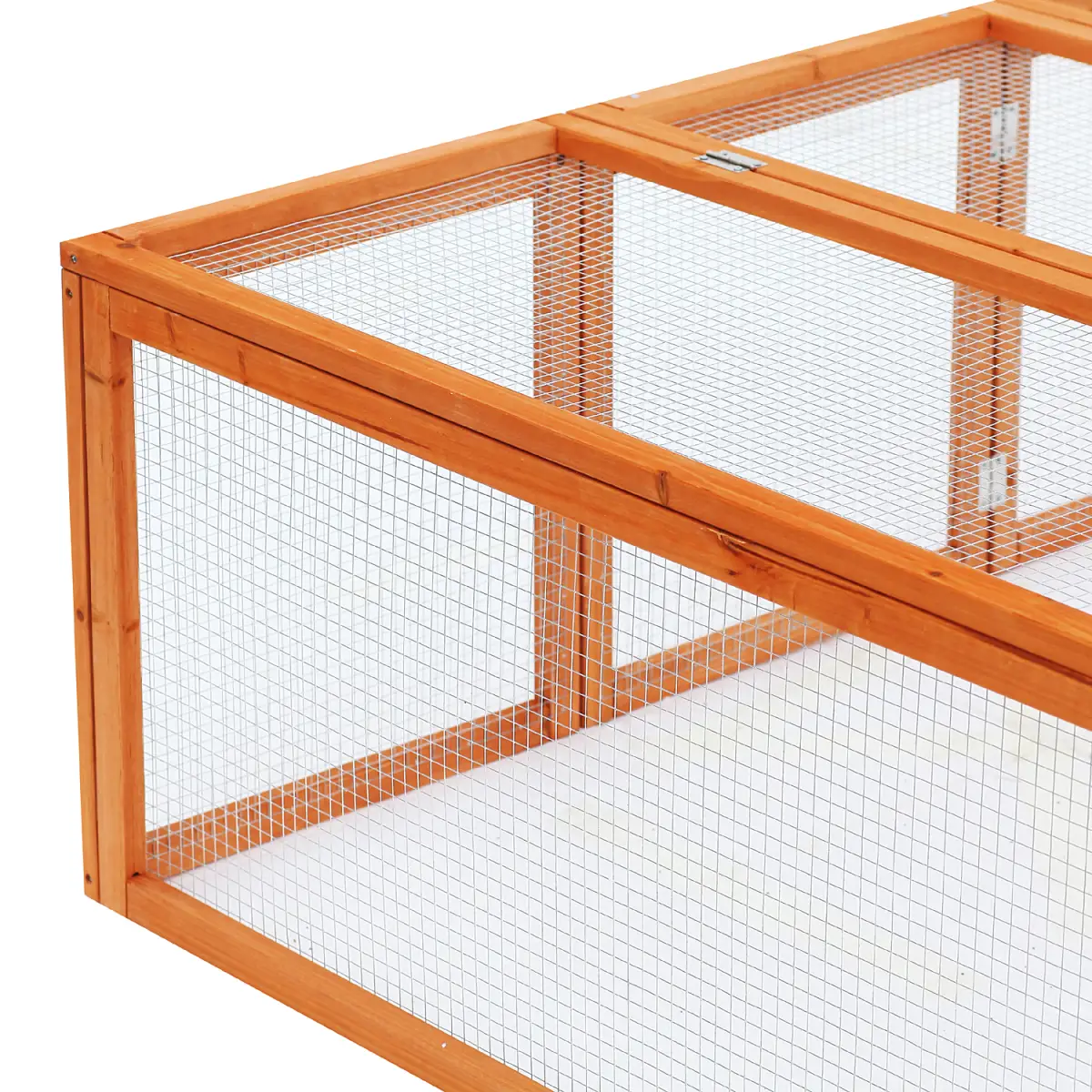 Pawhut New Rabbit Hutch Cage with Run and Play Space Mesh Wire Safety for Outdoor - Rabbit Hutch