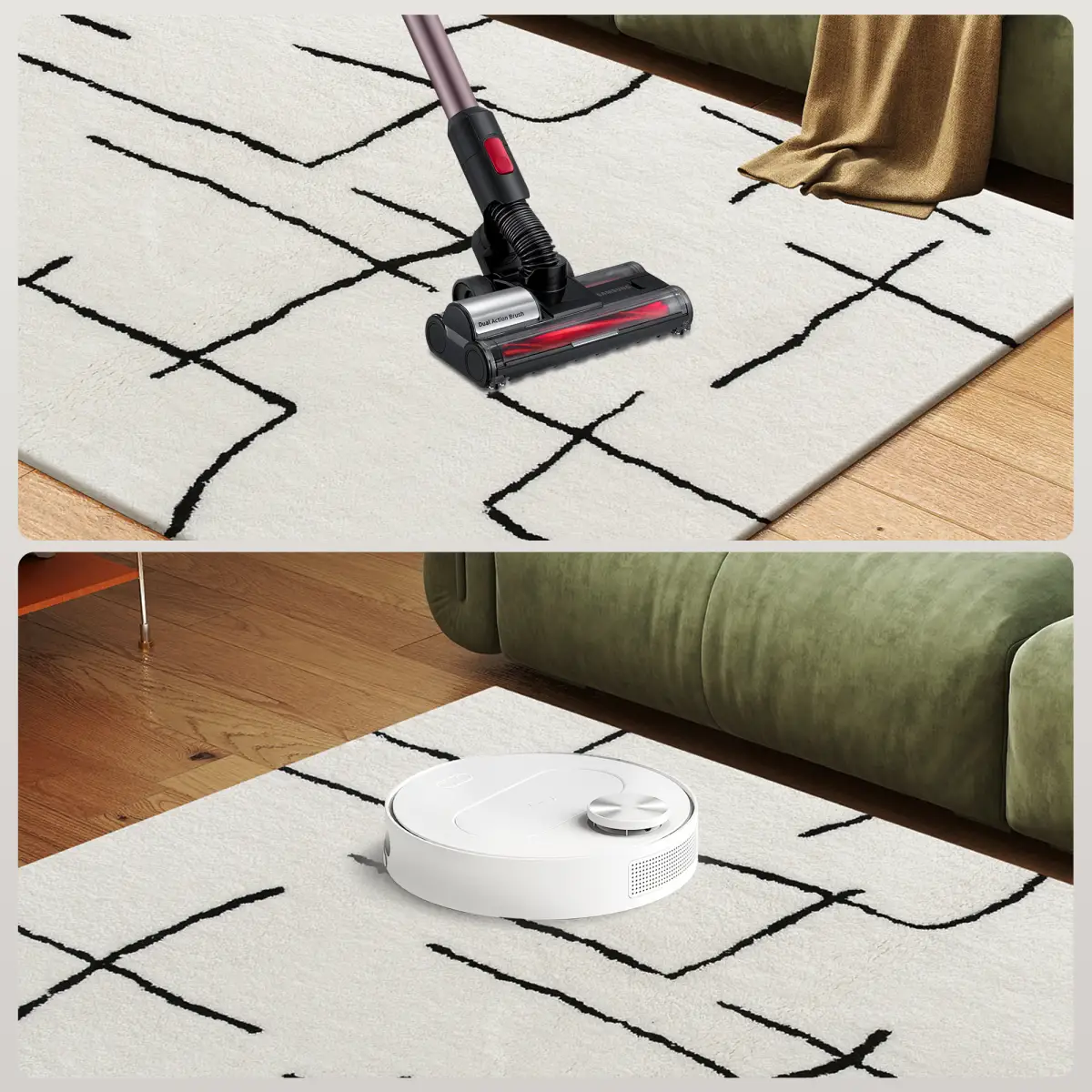 HOMCOM HOMCOM High Pile Modern Shaggy Rug, Soft Floor Carpet 120 x 170 cm, Cream - Rug
