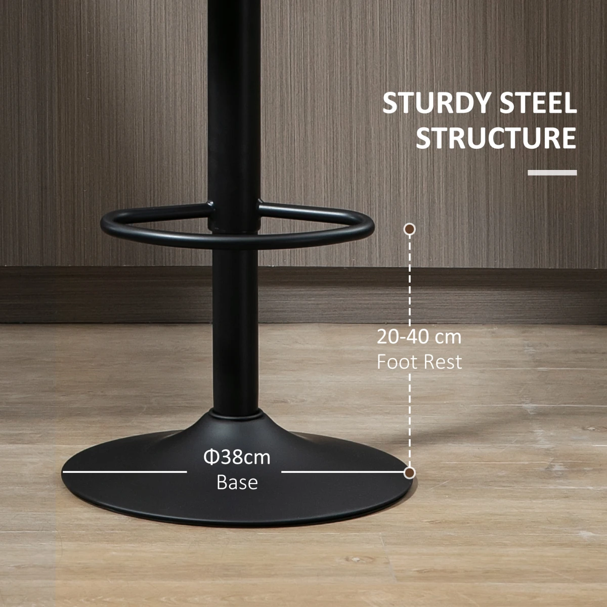 Premium Barstools 89.5-109.5cm Gas Lift Pair by HOMCOM