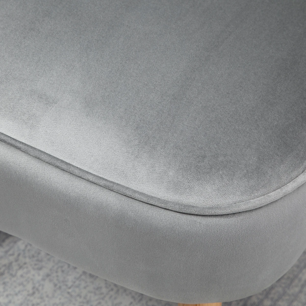 Velvet Feel Accent Chair Ottoman TubSeat Padding Wood Legs by HOMCOM