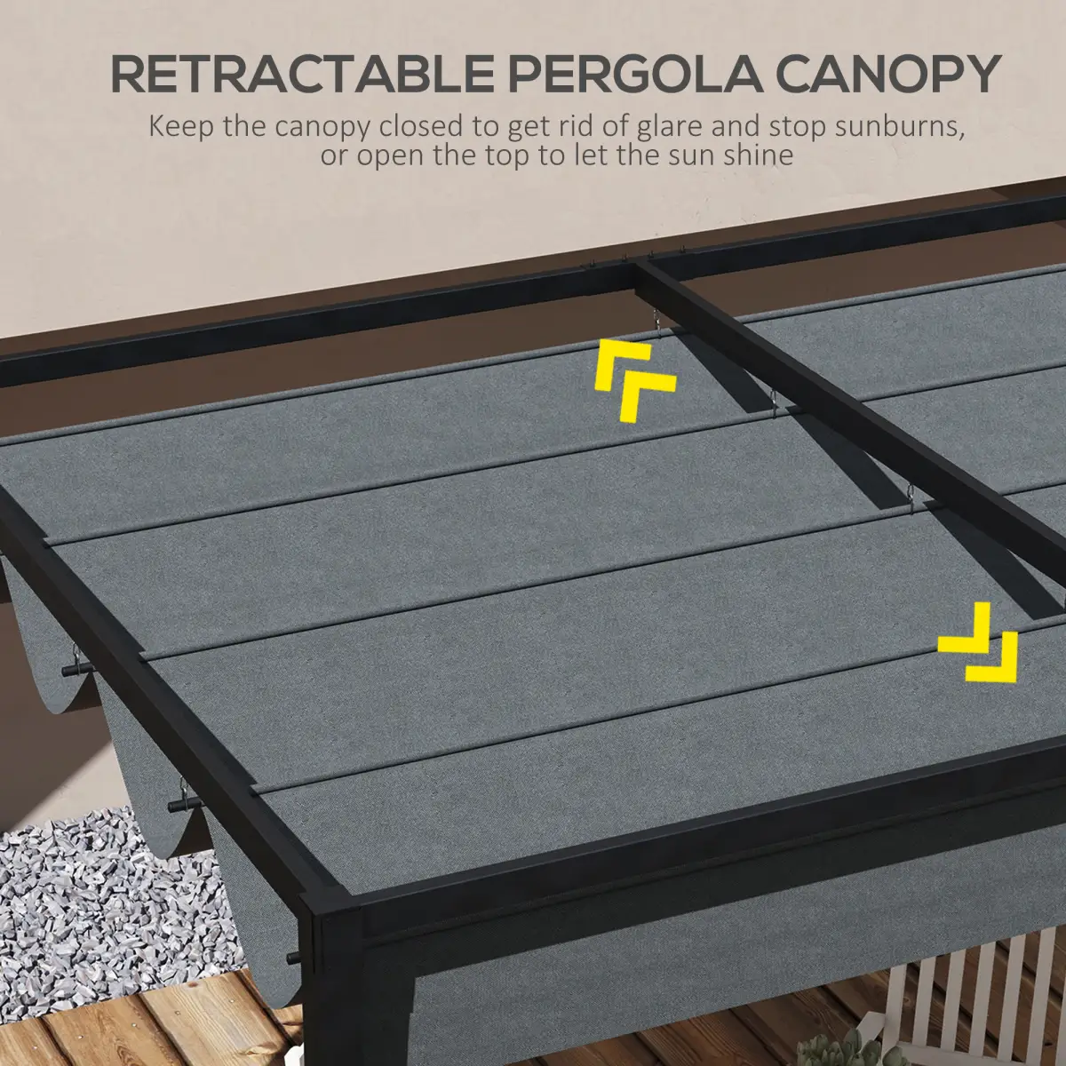 Outsunny Outsunny Pergola Sun Shade Cover Roof Replacement for 3 x 2.15m Pergola, Grey - Gazebos