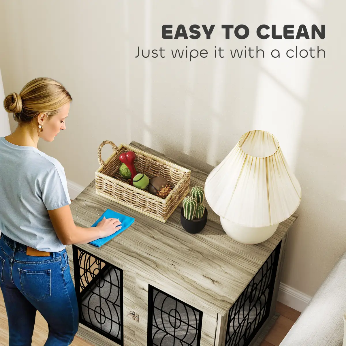 PawHut PawHut Dog Crate Furniture, End Table for Medium Dogs w/ Cushion - Dog Crate