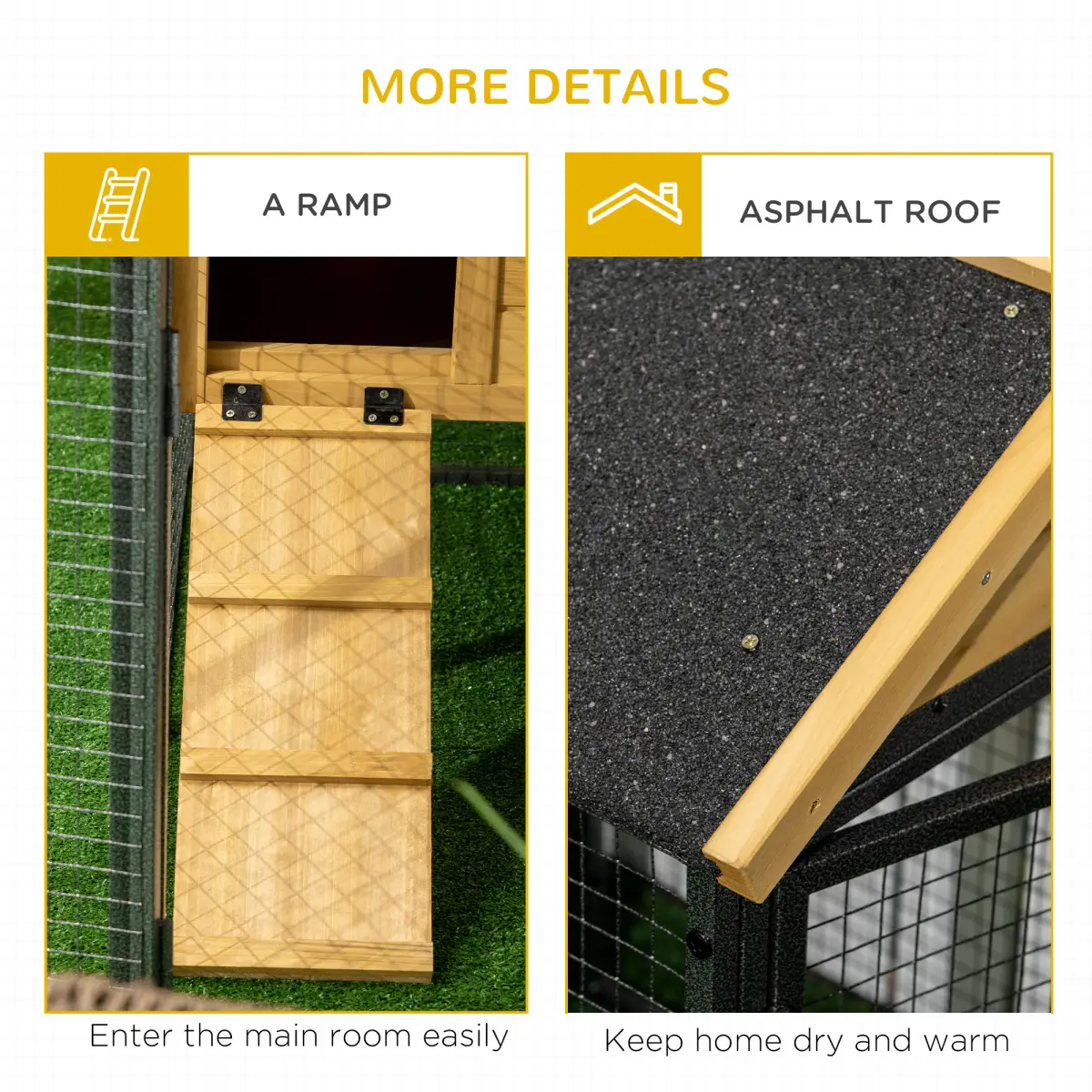PawHut PawHut Rabbit Hutch Outdoor Bunny Cage w/ Run, Removable Tray 120 x 55.5 x 80cm - Rabbit Hutch