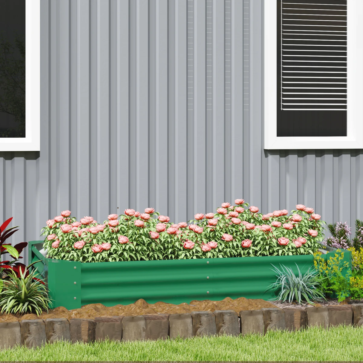 Outsunny Raised Bed 180x90x30cm Galvanised Steel For Growers by Outsunny