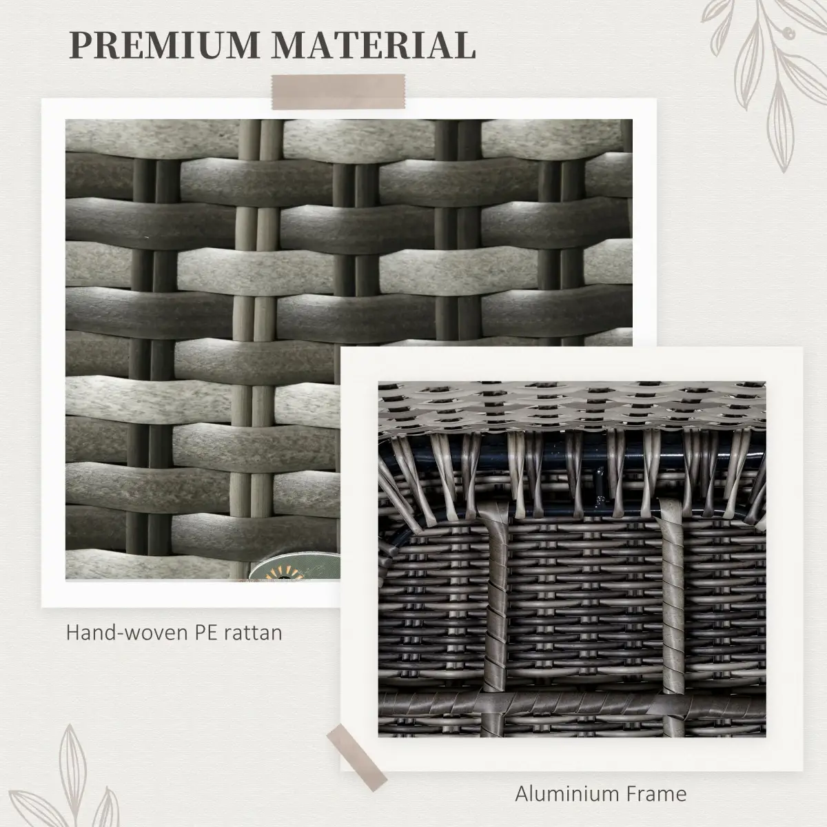 Outsunny Outsunny 7 Pieces Rattan Dining Sets w/ Tempered Glass Umbrella Hole Table - Garden Set