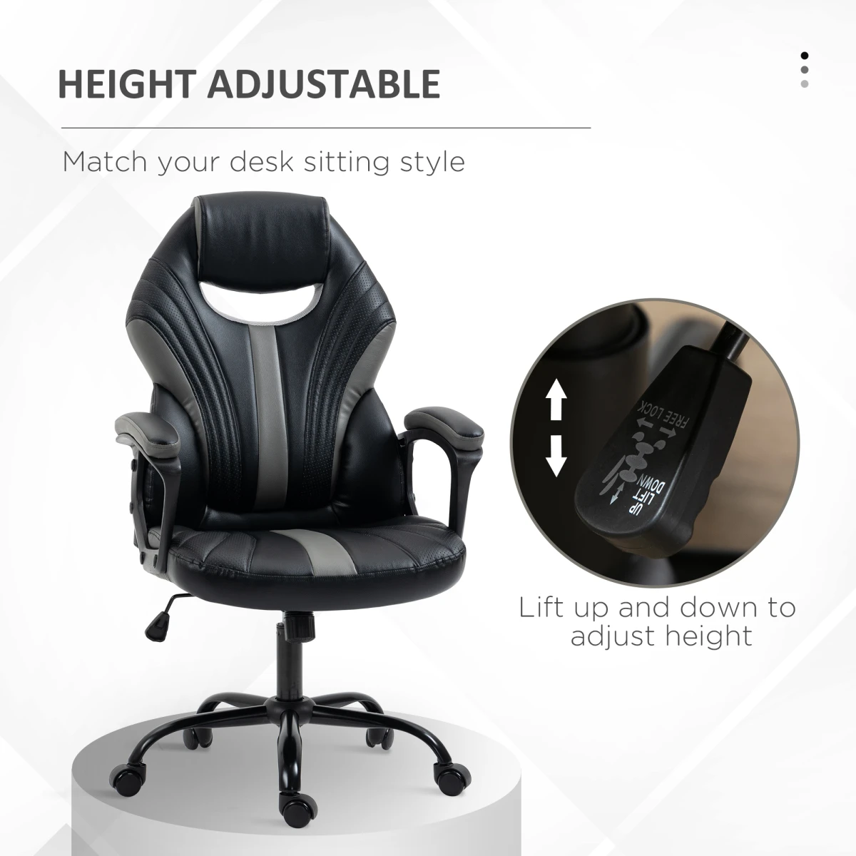 Vinsetto Vinsetto Racing Gaming Chair With Armrests Swivel Wheels Ergonomic PU Leather For Home Office Gaming - Office Chair