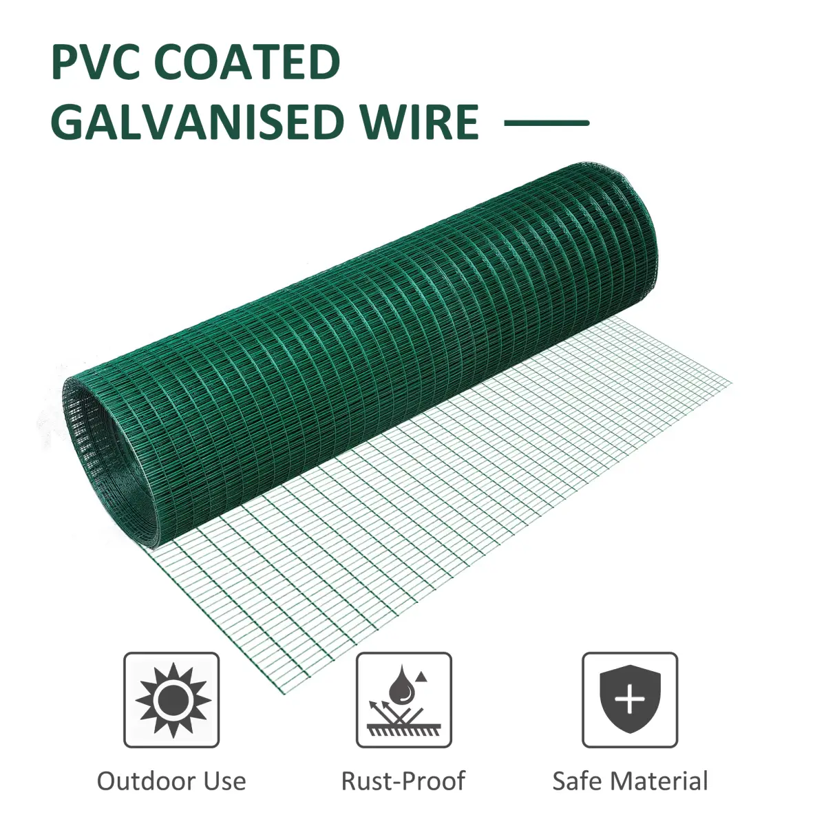 Unbranded PVC Coated Welded Wire Mesh Chicken Poultry Aviary Fence Run Hutch Pet PawHut - Chicken Coop