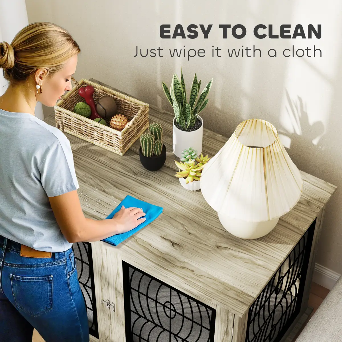 PawHut PawHut Dog Crate Furniture, 44.5" End Table for Extra Large Dogs w/ Cushion - Dog Crate