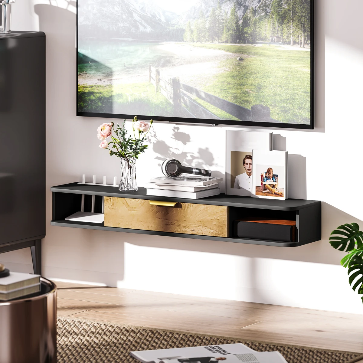 HOMCOM TV Console 120 cm with Cable Holes for Living Room - TV Unit