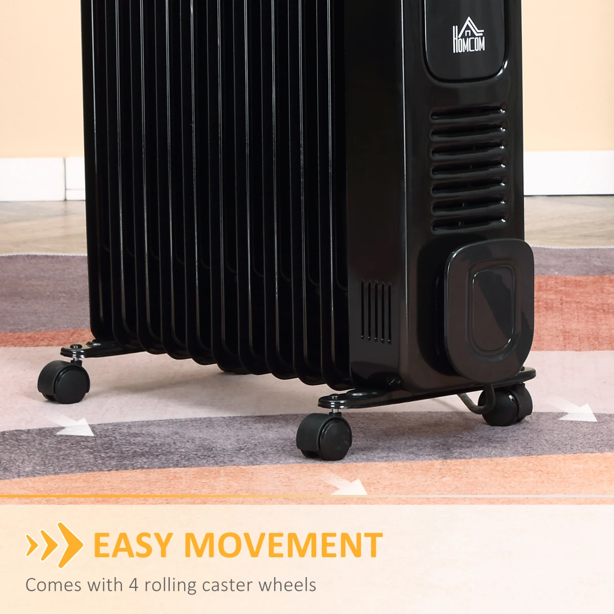 HOMCOM Oil Filled Radiator Slim LED Home Use - Radiator
