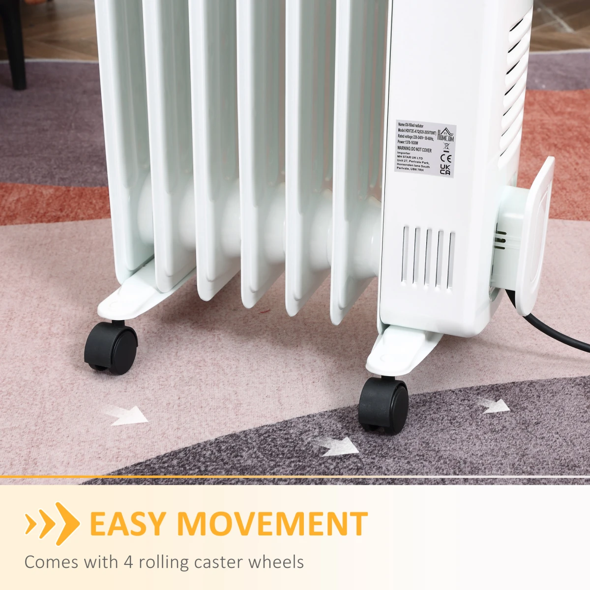 Homecom Oil Radiator 7-Fin LED Display Home Use by HOMCOM