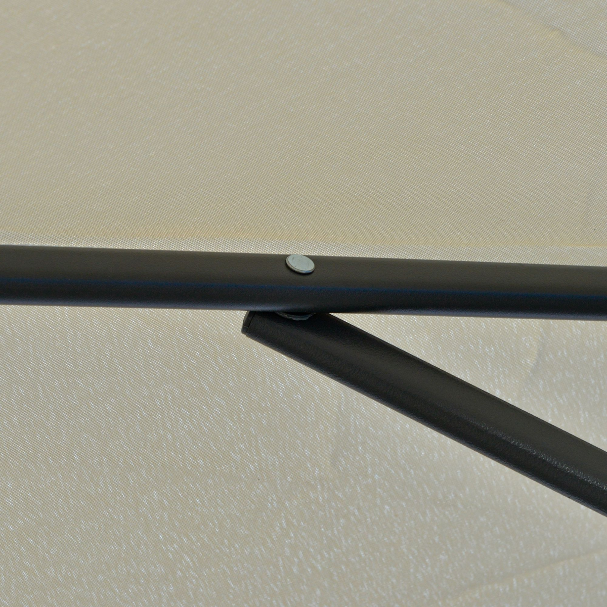 Outsunny Outsunny 3m Cantilever Parasol with Easy Lever Crank Handle 6 Metal Ribs White - Parasol