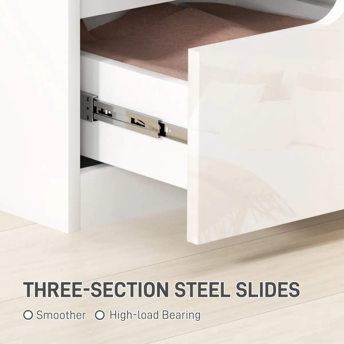 HOMCOM HOMCOM Modern Bedside Table with 2 Drawers for Bedroom, Living Room, White - Bedside Table