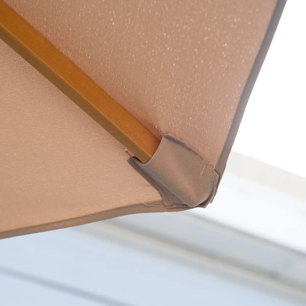 Outsunny Outsunny 3(m) Wooden Garden Parasol Sun Shade Outdoor Umbrella Canopy Khaki - Parasol