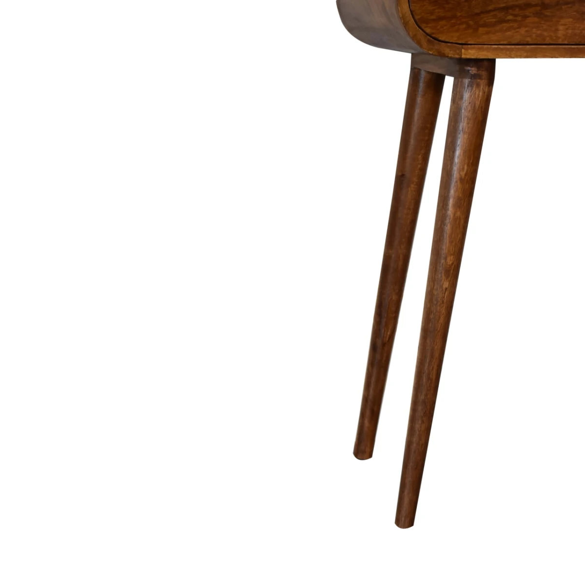 Artisan Solid Wood Mini Console Table With Chestnut Finish, Nordic Legs And Rounded Edges For Modern Home Decor by Artisan Furniture
