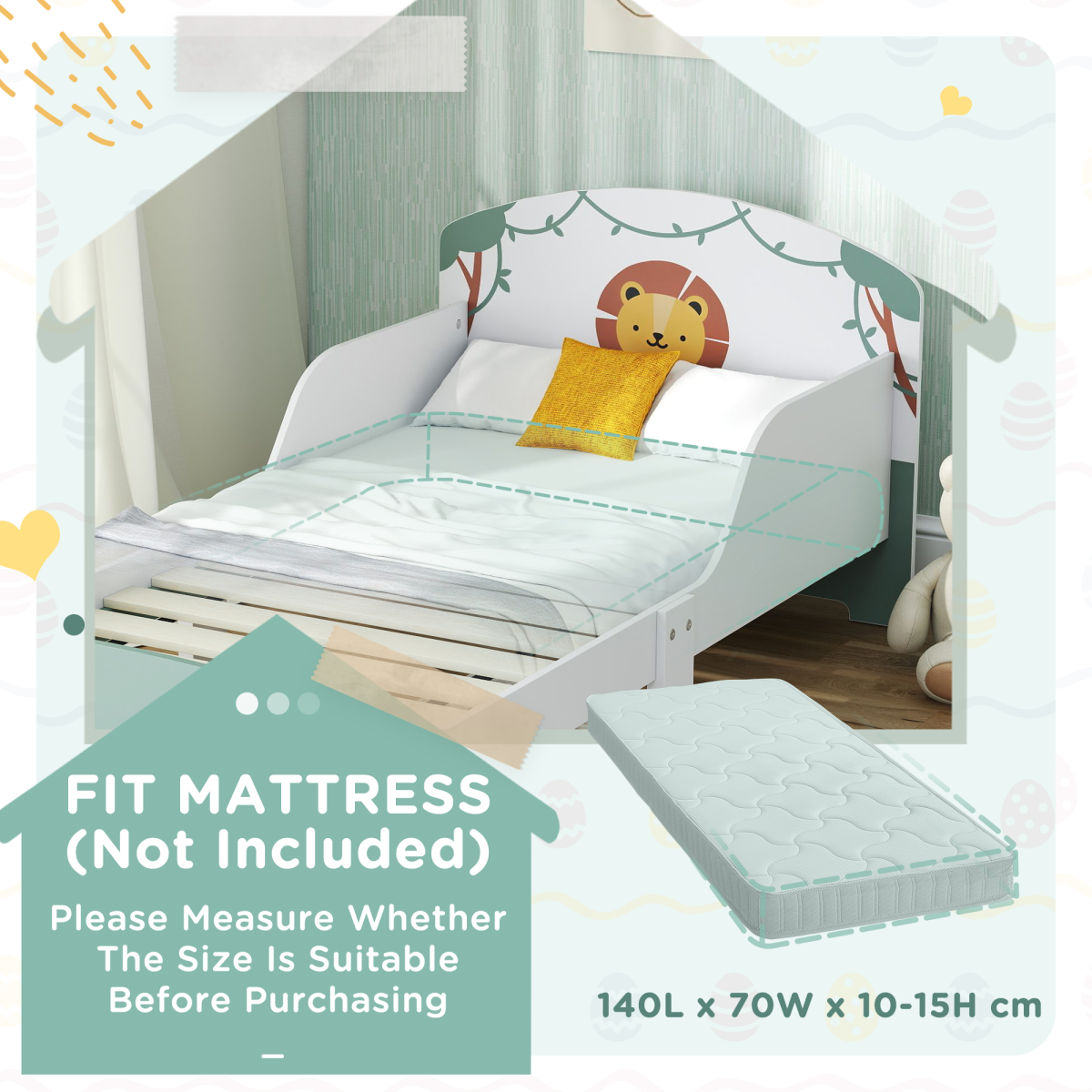 AIYAPLAY Toddler Bed, Lion-Themed Kids Bed Frame with Storage - from AIYAPLAY