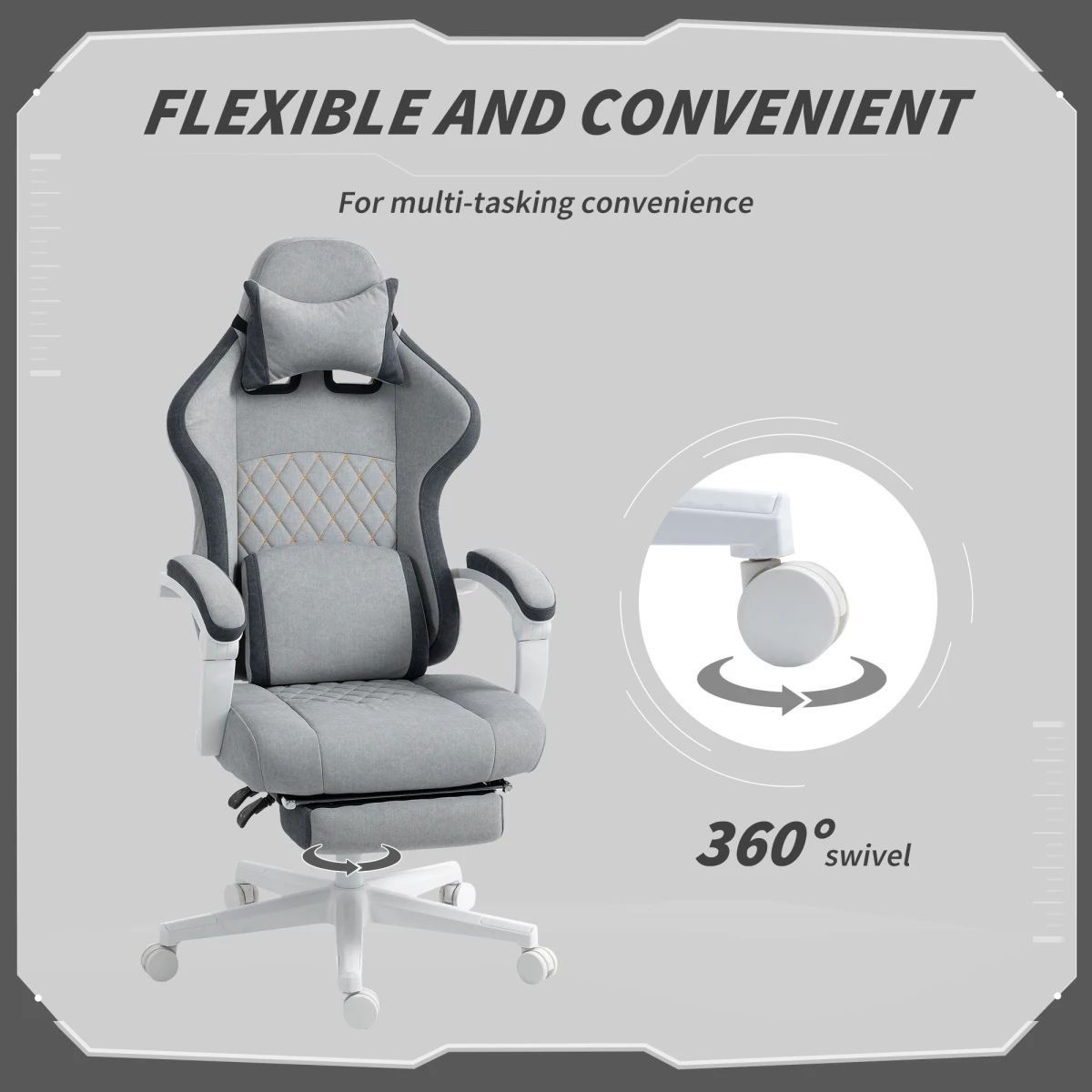 HOMCOM Velvet Computer Recliner 135Deg Home by HOMCOM
