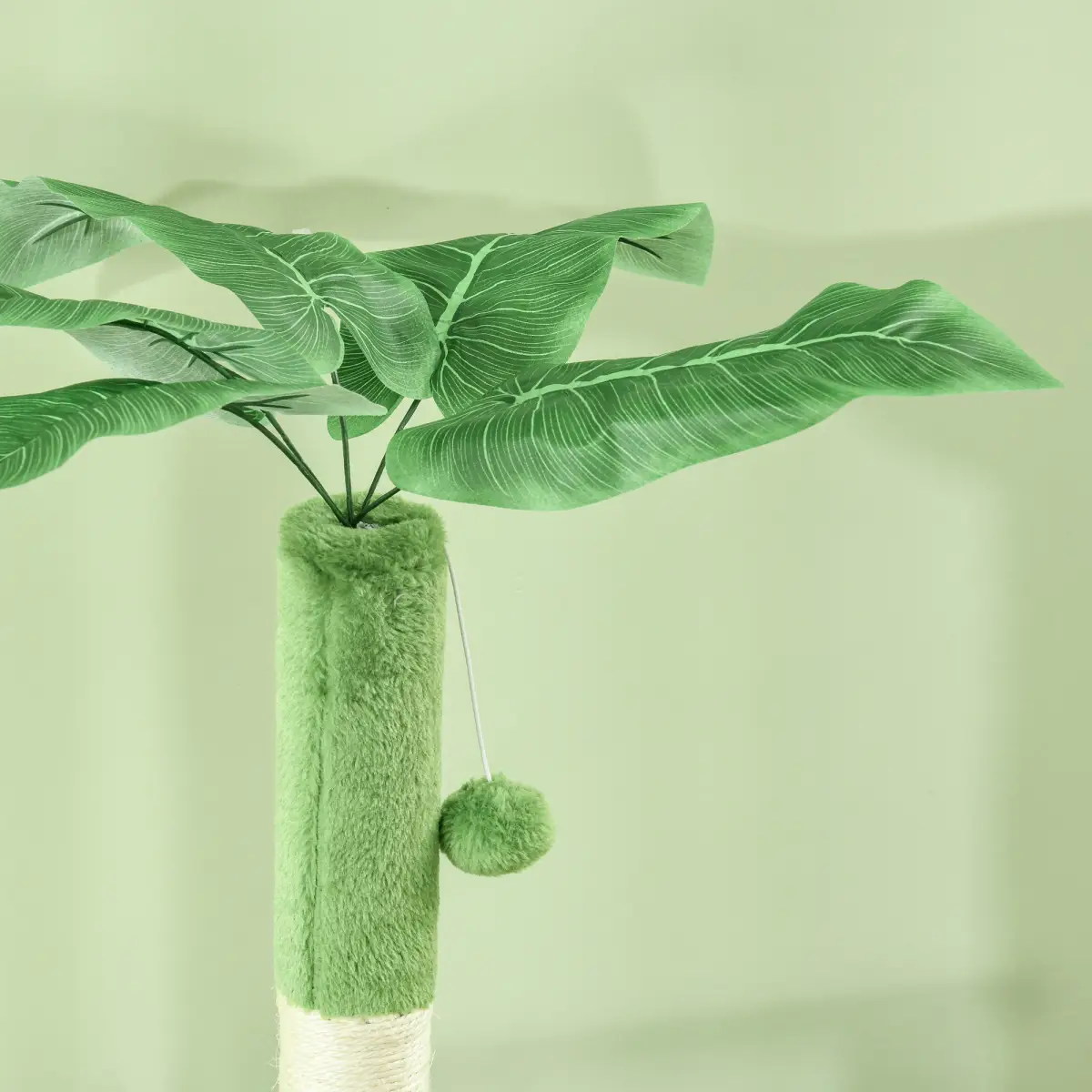 PawHut PawHut 142cm Cat Tree Tower with Scratching Post Hammock Ball Platforms Green - Cat Tree