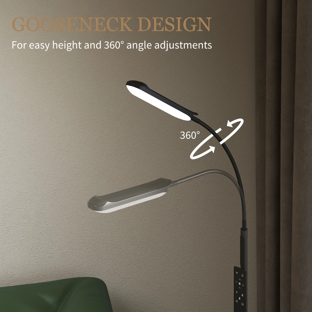 HOMCOM HOMCOM LED Floor Lamp with Magnetic Remote Control for Living Room - Lamp