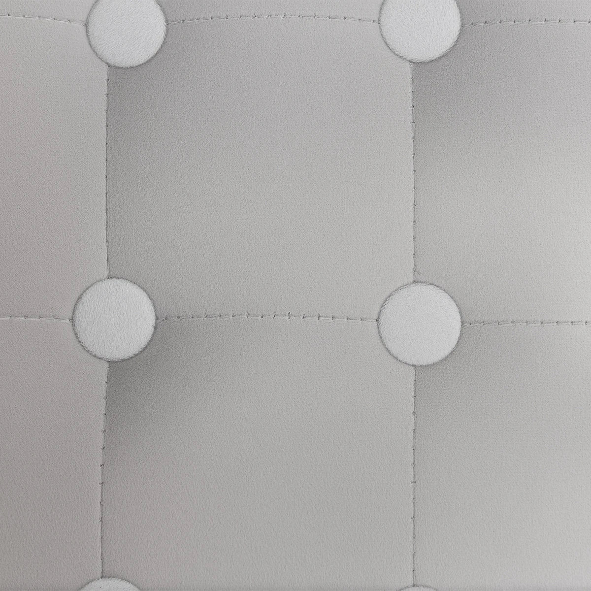HOMCOM Compact Velvet Tufted Square Footstool With Wood Legs For Bedroom Light Grey - Footstool