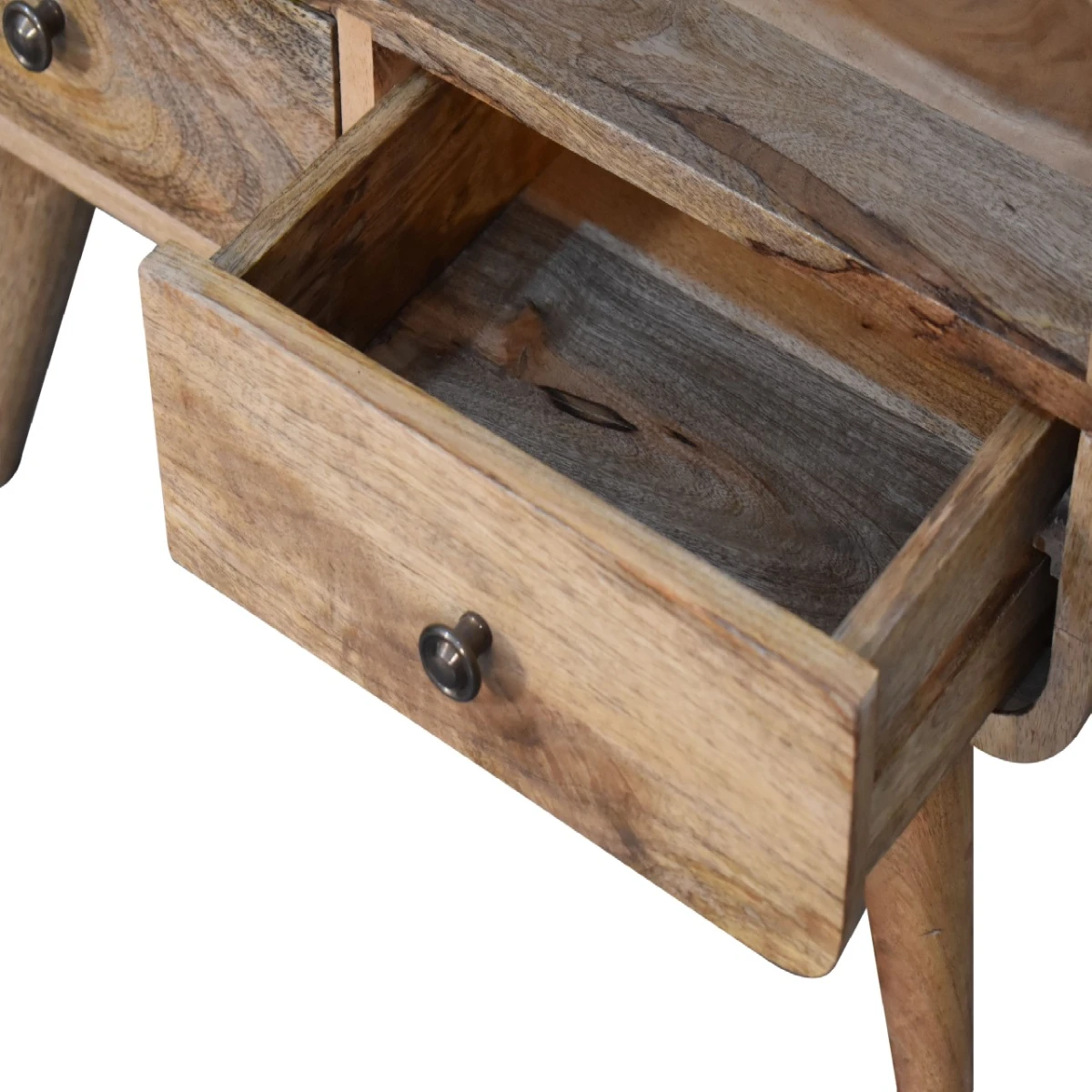 Artisan Furniture Mango Wood Mini Media Console With Open Shelf And Two Drawers For Small Spaces by Artisan Furniture