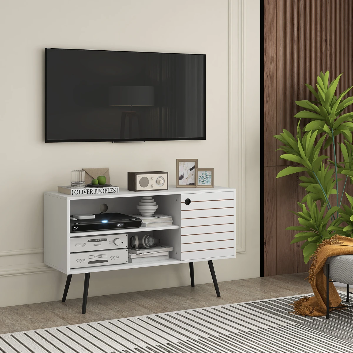 HOMCOM TV Unit 50in Cable Management For Living Room by HOMCOM