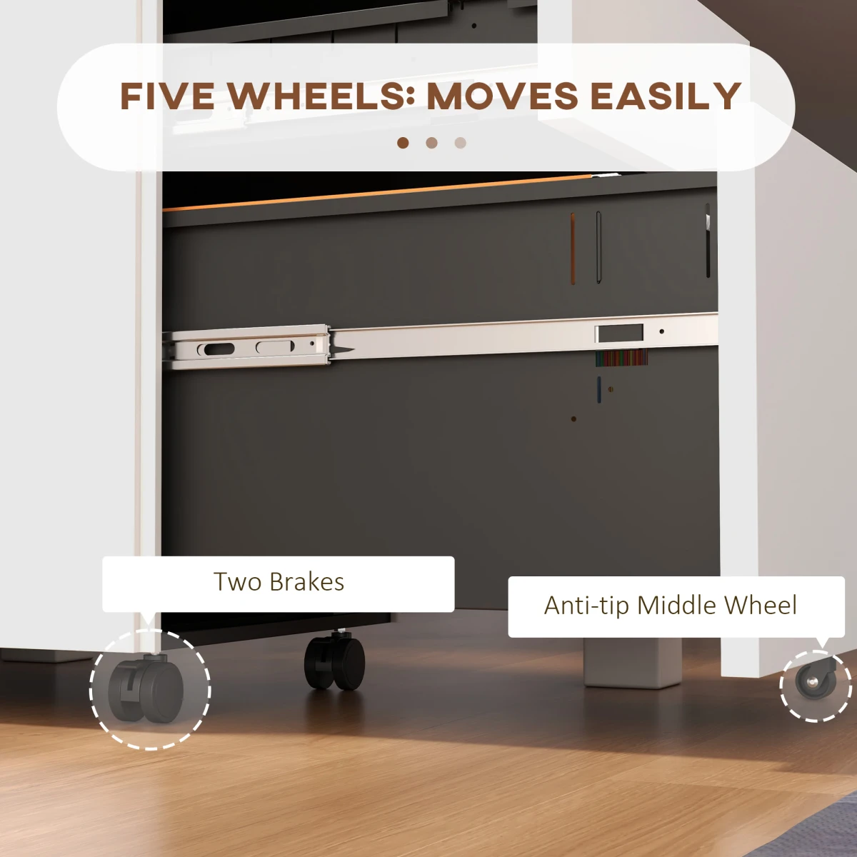 Vinsetto Vinsetto Steel File Cabinet Lock Bar Office - Filing Cabinet