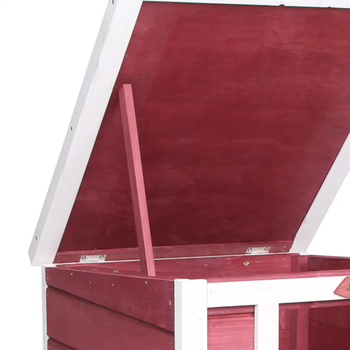 PawHut PawHut Wooden Rabbit Hutch Bunny Cage Guinea Pig House Pet Habitat Ferret Red - Rabbit Hutch