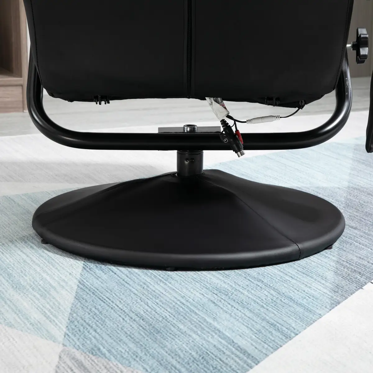 Unbranded Freestanding Living Room Chair with High Density Cushion and Footrest Black - Office Chair