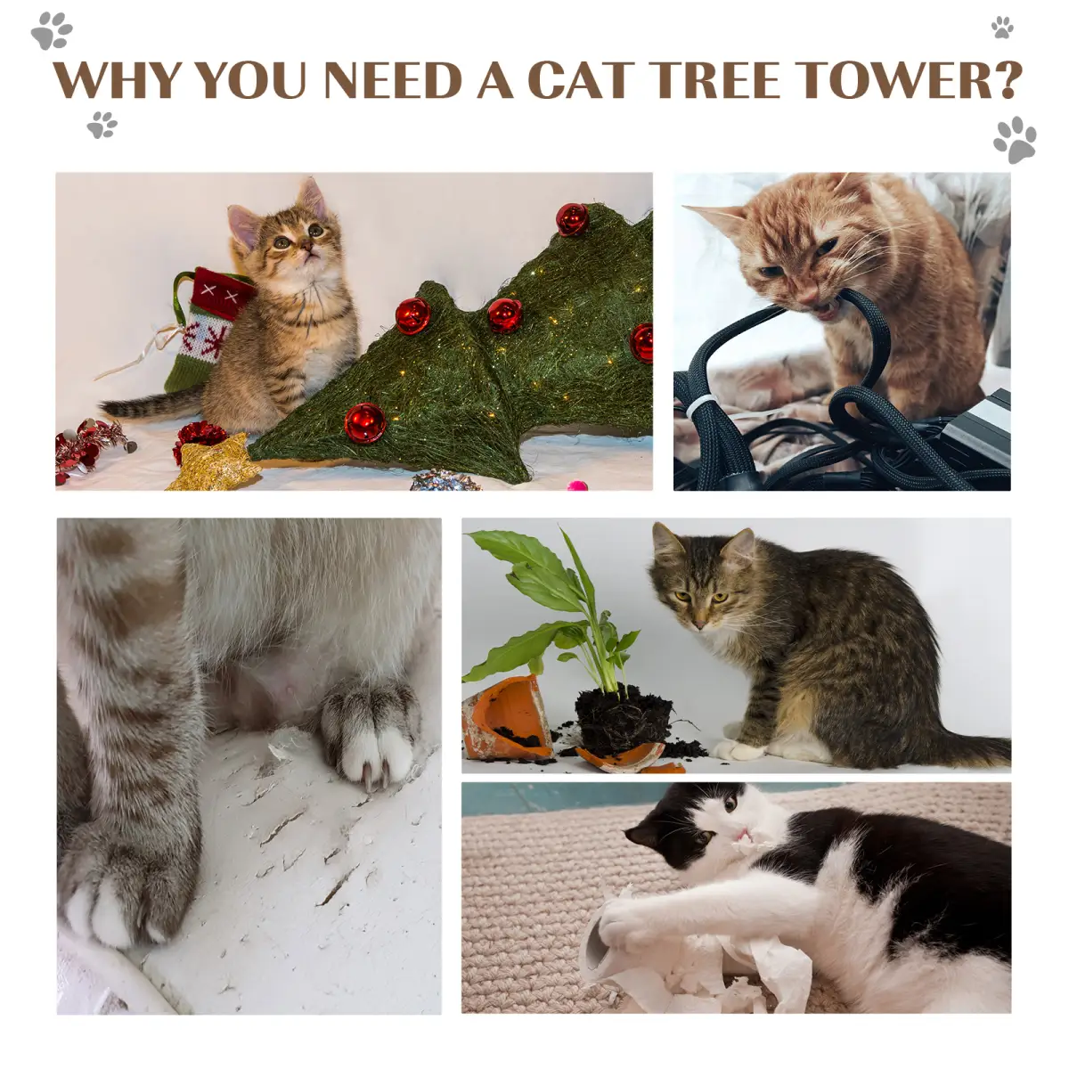 Pawhut Cat Tree Kitten Scratching Scratcher Cosy Sisal Home Play Rest Activity Exercise - Cat Tree