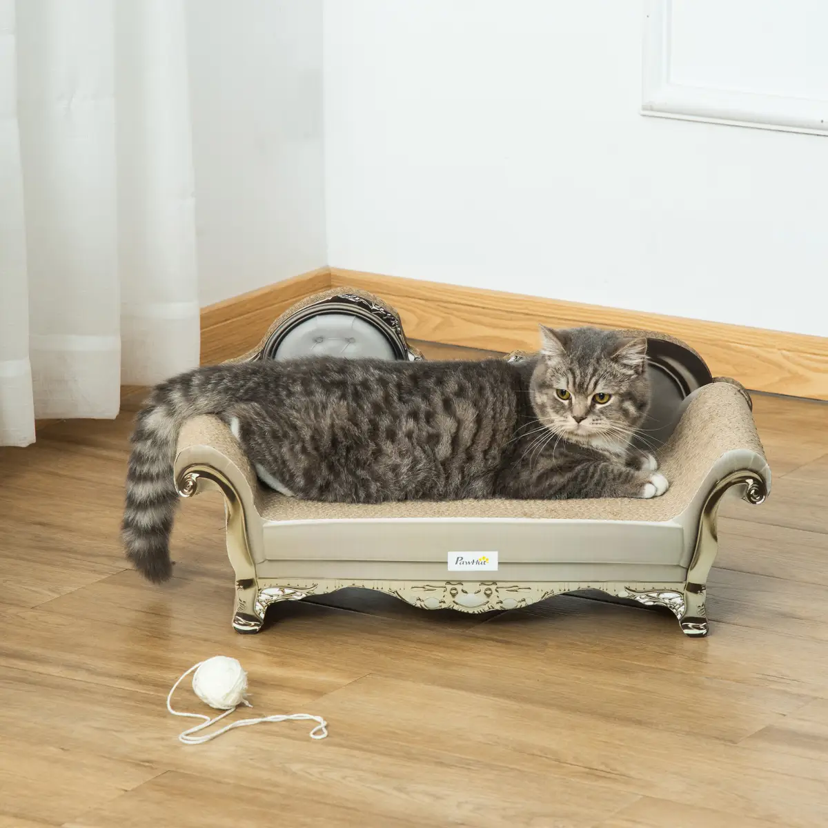 Unbranded Cat Scratching Bed Pet Scratcher Modern Furniture w/ Catnip - Brown Pawhut - Cat Beds