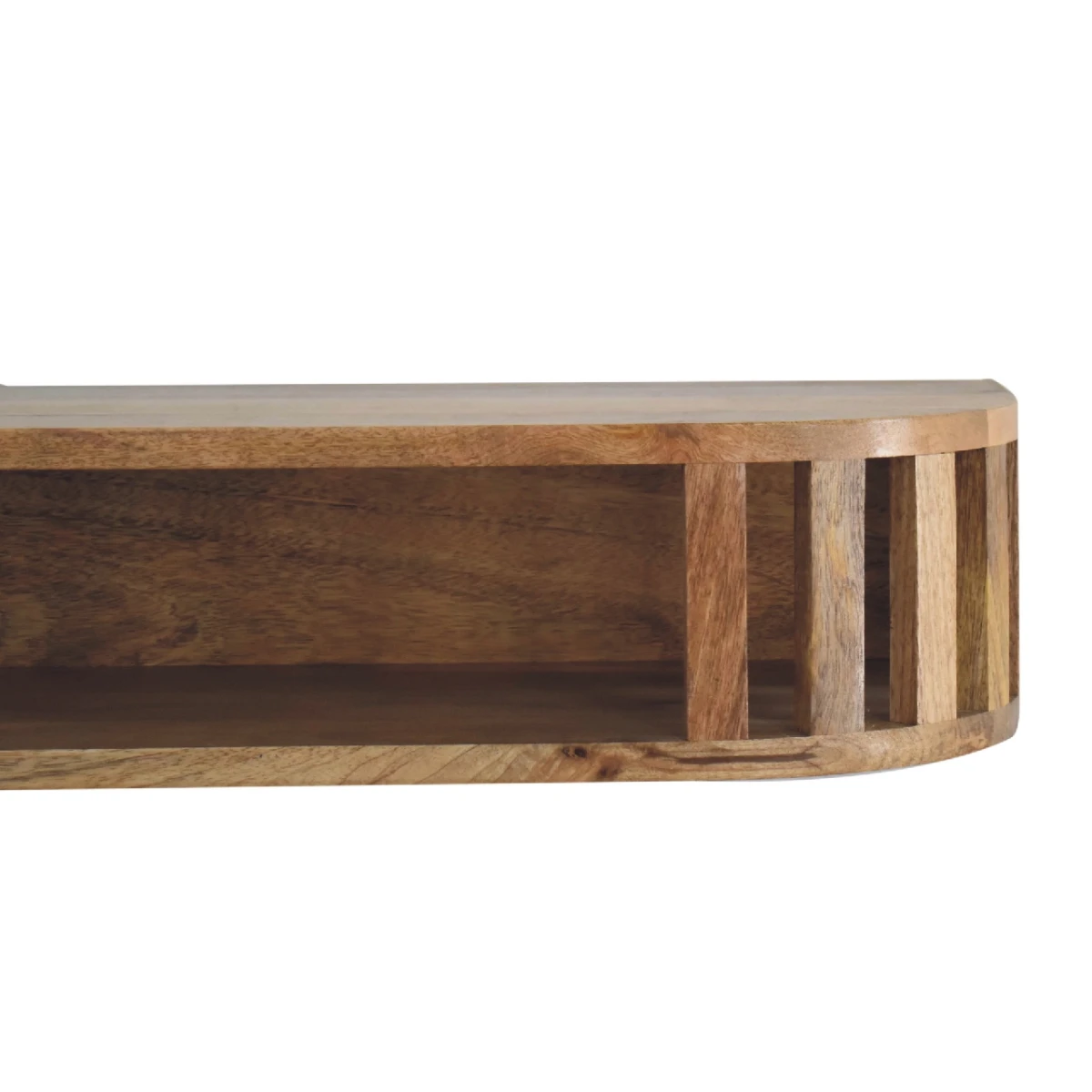Artisan Furniture Ariella Floating Console Table Solid Mango Wood Open Shelf Japanese Design Living Room by Artisan Furniture