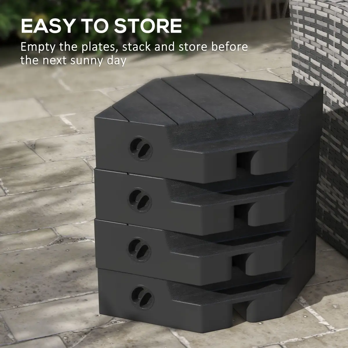 Outsunny Outsunny Umbrella Weights for Offset Parasols, 80kg Sand or 60kg Water Filled - Parasol