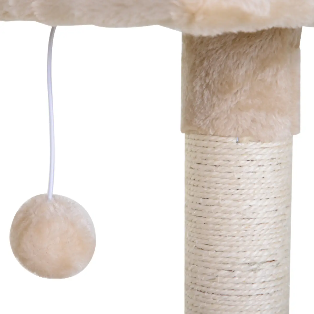 Pawhut Cat Activity Tree Kitten Play Tower Palace Two-Tier w/ Sisal Scratching Post - Cat Tree