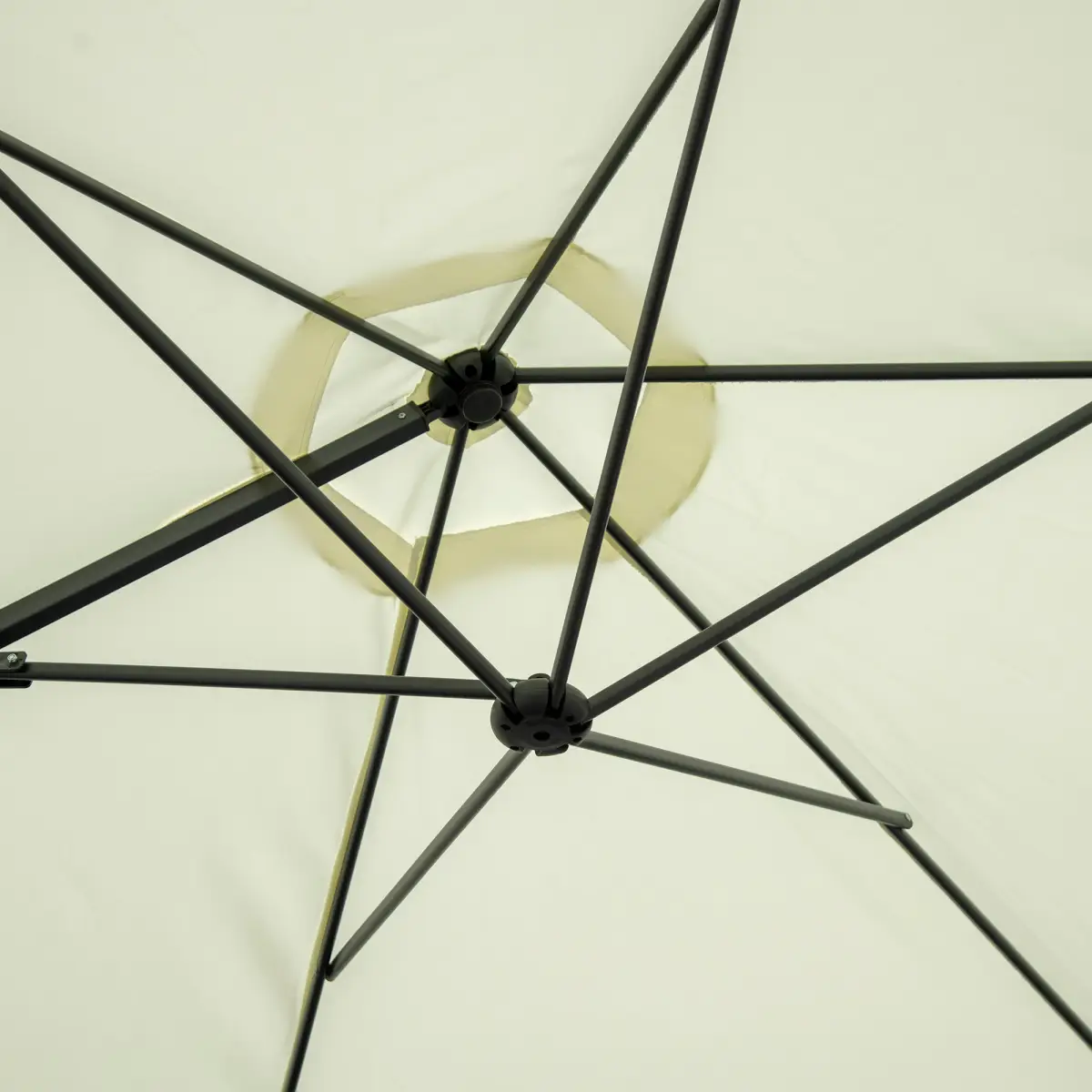 Premium Cantilever Parasol 2.5m With 360 Degree Rotation And Cross Base Beige For Large Patio Sets - Outsunny - Home Symphony