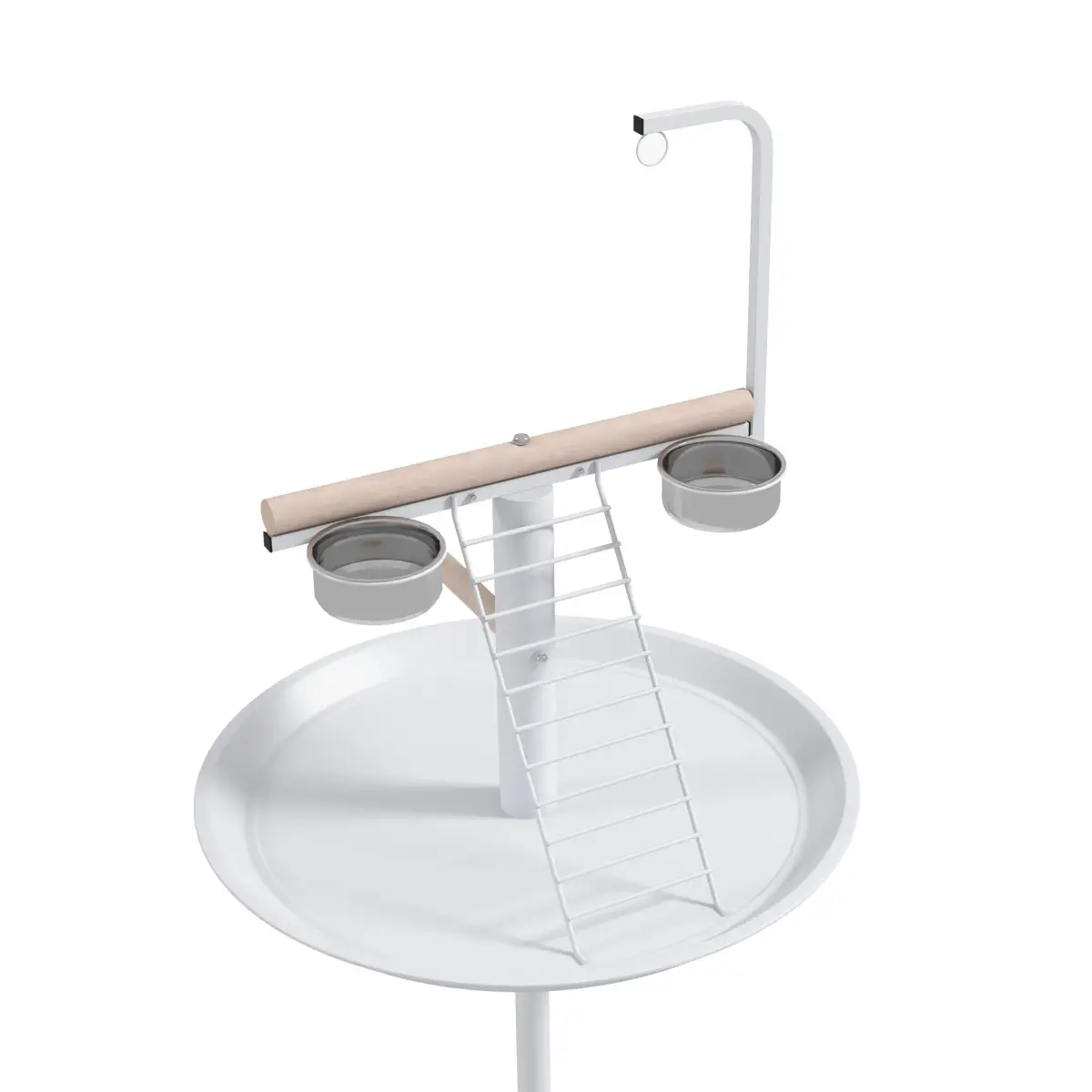 PawHut PawHut Bird Table with Four Wheels, Perches, Stainless Steel Bowls, Round Tray - Bird Feeder