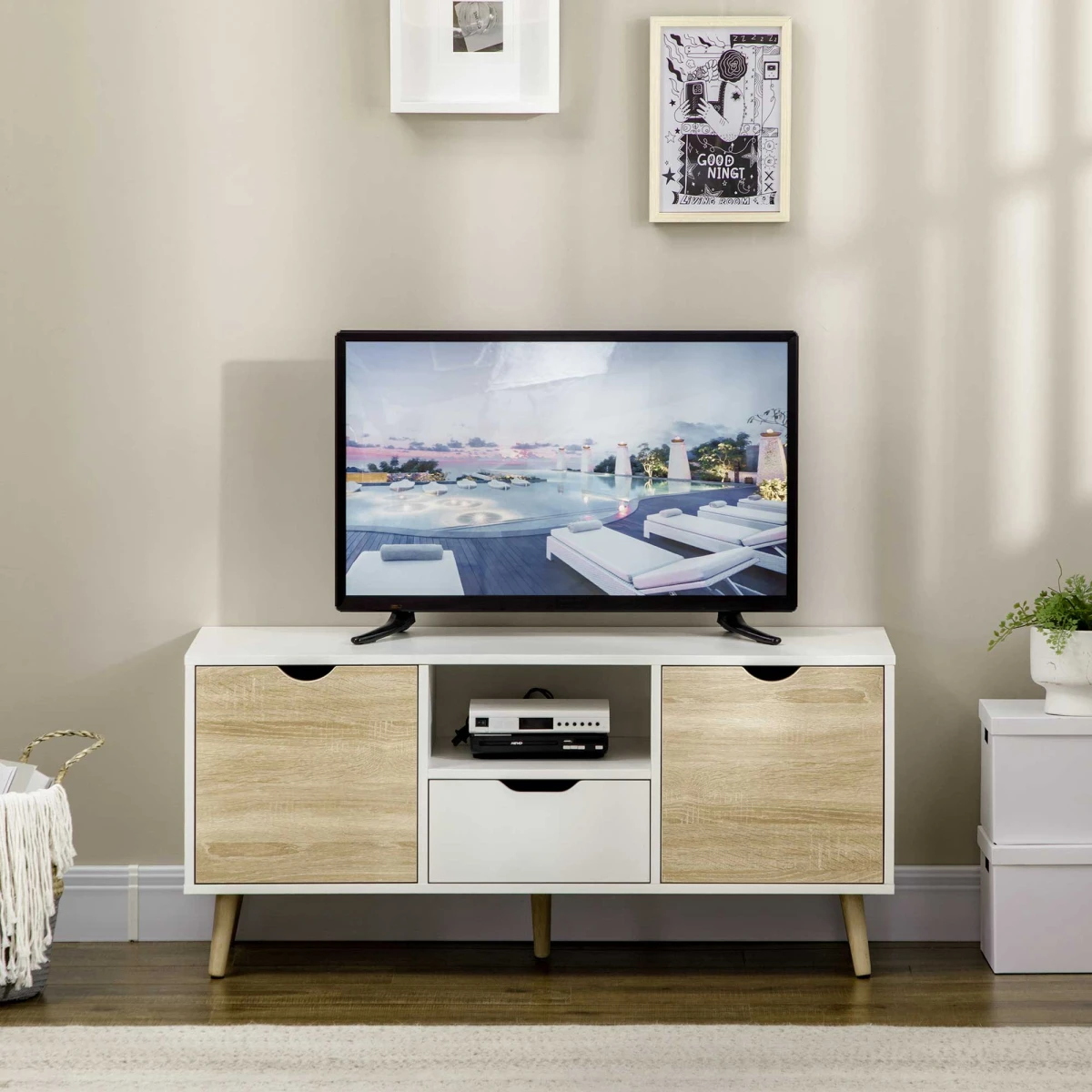 Modern TV Unit 50in Cupboards and Drawer for Living Room