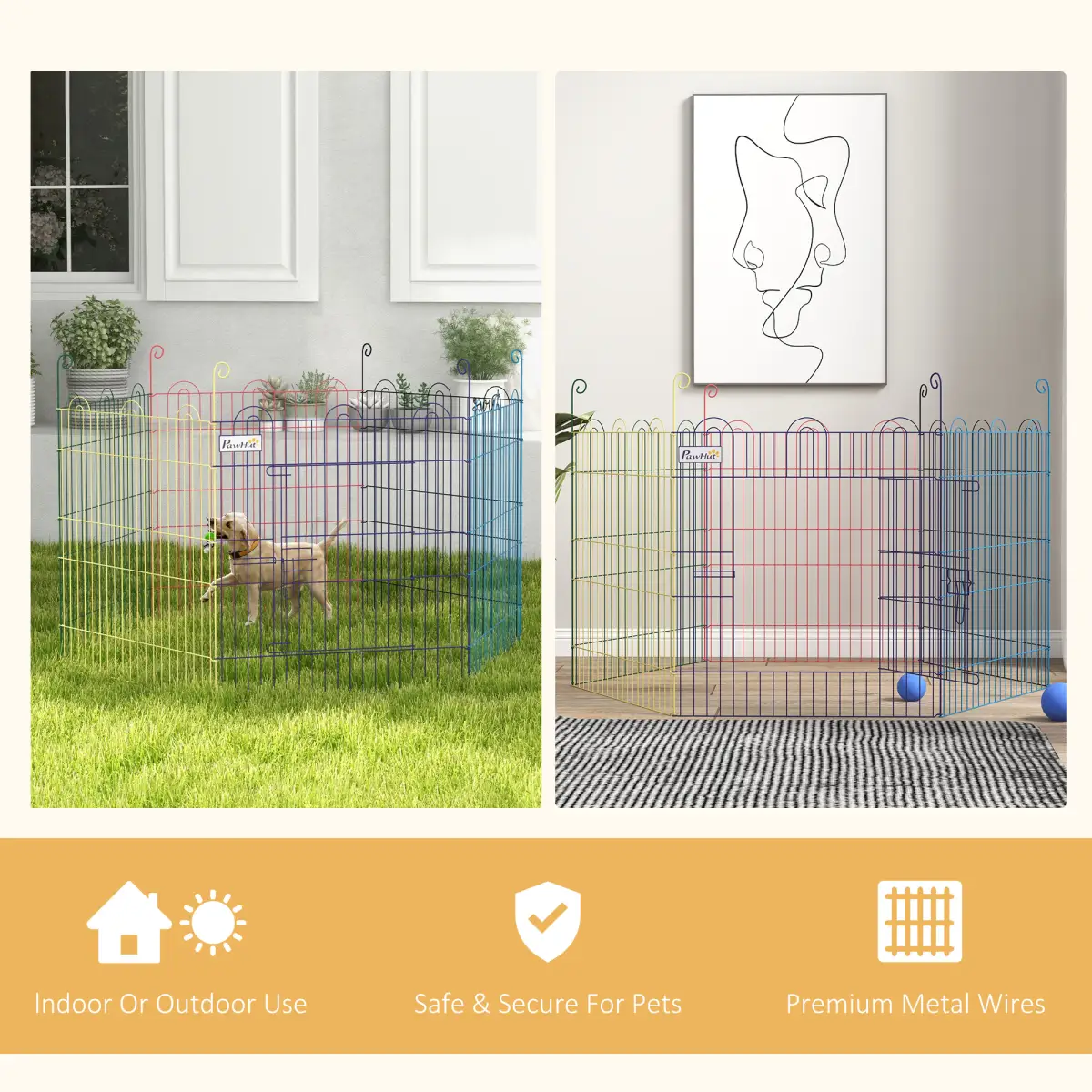 PawHut PawHut Pet Playpen Dog Puppy Crate Kennel with Door - Pet Playpen
