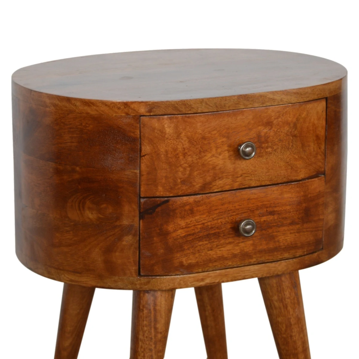 Artisan Bedside Table Chestnut Round Edge Bedroom by Artisan Furniture