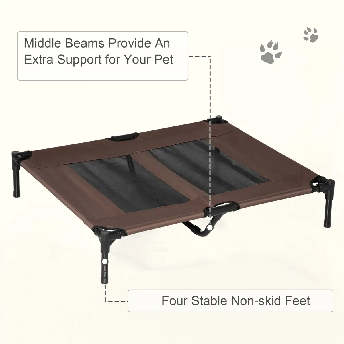 Pawhut Pet Bed Raised Cot Dog Cat Elevated Puppy Hammock Camping Portable Waterproof - Dog Beds