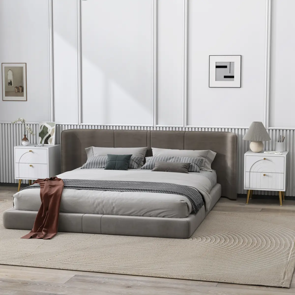 HOMCOM HOMCOM 2-Piece Bedside Tables Set with 2 Drawers for Bedroom, White - Bedside Table